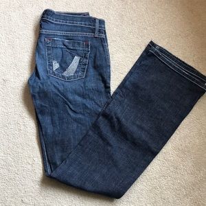Dry aged denim jeans